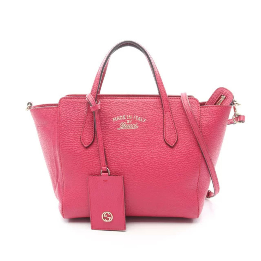 Gucci Swing Handbag Leather Pink